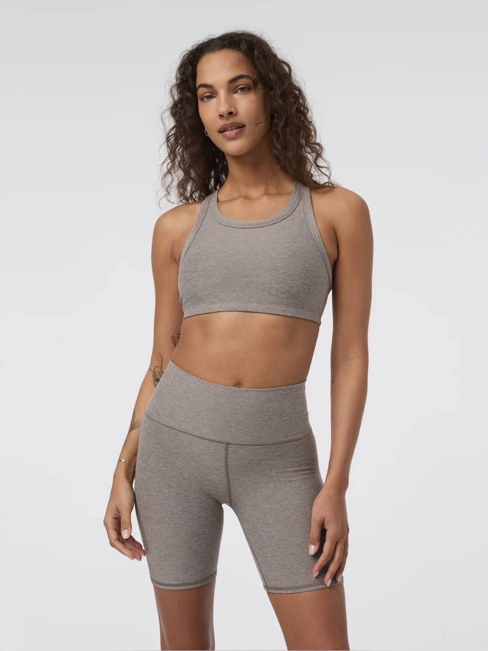 Vuori Elevation Racer Bra Cobblestone Heather